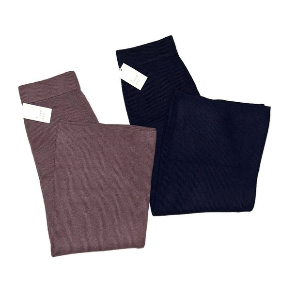 *Set of 2* High-Rise Ribbed Sweater Wide-Leg Pants - Picture 2 of 7